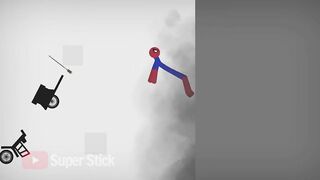 Real Spiderman vs Stickman Stickman Dismounting Funny Moments #10