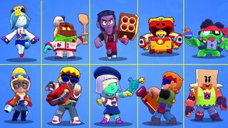 BUSTER + ALL NEW SKINS WINNING & LOSING ANIMATION - Brawl Stars