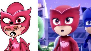 Funny Pj masks drawing meme - gekko & catboy & Owlette funny moments - Disney cartoon pj masks