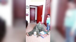 FUNNY VIDEO GHILLIE SUIT TROUBLEMAKER BUSHMAN PRANK try not to laugh Family The Honest Comedy