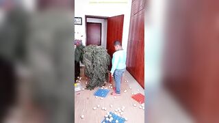 FUNNY VIDEO GHILLIE SUIT TROUBLEMAKER BUSHMAN PRANK try not to laugh Family The Honest Comedy