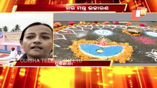 Yoga centre in Puri performs special yogasans on occasion Deepawali