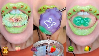 ASMR Eating Satisfying Fruit Gummy Balls Emoji Food Challenge Mukbang 먹방