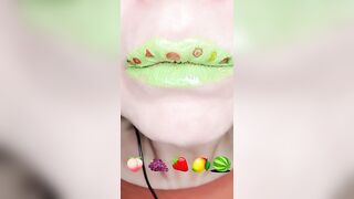 ASMR Eating Satisfying Fruit Gummy Balls Emoji Food Challenge Mukbang 먹방