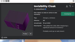 ROBLOX este ITEM es una LOCURA.. (noticias) ???? te hace invisible*