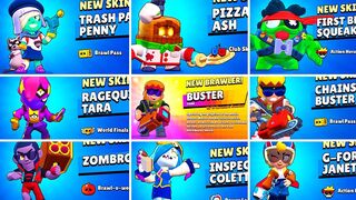 New Brawler BUSTER + All New Skins Unlock Animations #GhostStation - Brawl Stars