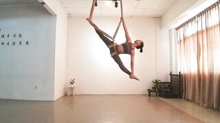 Aerial yoga aerial dance 空中瑜伽 空瑜舞韵 腰挂篇 倒挂的蜘蛛侠v蜘蛛精