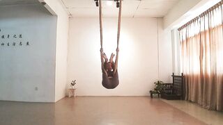 Aerial yoga aerial dance 空中瑜伽 空瑜舞韵 腰挂篇 倒挂的蜘蛛侠v蜘蛛精