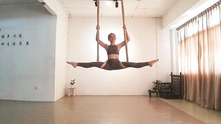 Aerial yoga aerial dance 空中瑜伽 空瑜舞韵 腰挂篇 倒挂的蜘蛛侠v蜘蛛精