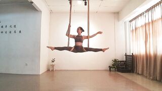 Aerial yoga aerial dance 空中瑜伽 空瑜舞韵 腰挂篇 倒挂的蜘蛛侠v蜘蛛精