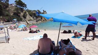 Beach Walk in Spain - Costa Brava Lloret de Mar - August 2022