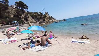 Beach Walk in Spain - Costa Brava Lloret de Mar - August 2022