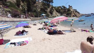 Beach Walk in Spain - Costa Brava Lloret de Mar - August 2022