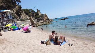 Beach Walk in Spain - Costa Brava Lloret de Mar - August 2022