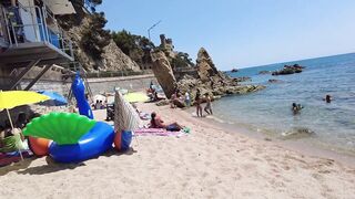 Beach Walk in Spain - Costa Brava Lloret de Mar - August 2022