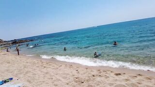 Beach Walk in Spain - Costa Brava Lloret de Mar - August 2022