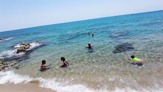 Beach Walk in Spain - Costa Brava Lloret de Mar - August 2022