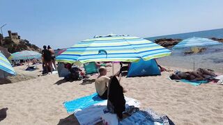 Beach Walk in Spain - Costa Brava Lloret de Mar - August 2022