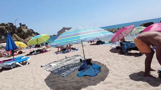 Beach Walk in Spain - Costa Brava Lloret de Mar - August 2022