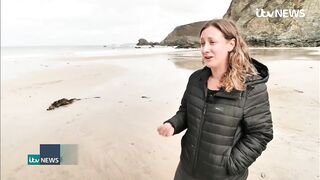 Raw sewage spills into sea at St Agnes Beach in Cornwall amid heavy rainfall | ITV News