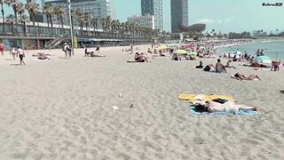 Playa del Somorrostro Barcelona Beach 4K Walk Tour