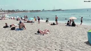 Playa del Somorrostro Barcelona Beach 4K Walk Tour