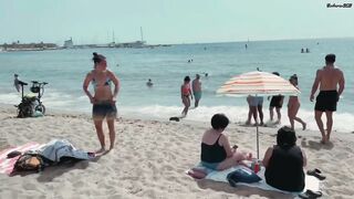 Playa del Somorrostro Barcelona Beach 4K Walk Tour