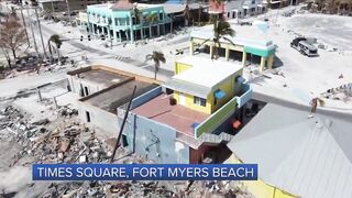 Skyfox drone tour of Times Square at Fort Myers Beach