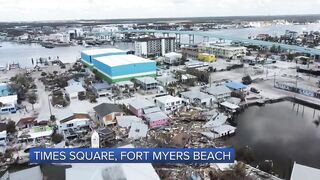 Skyfox drone tour of Times Square at Fort Myers Beach