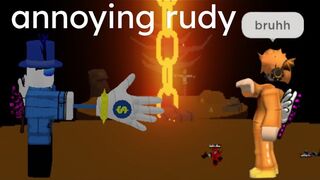 annoying the hell out of rudy | Slap Battles Roblox