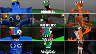 Original vs ROBLOX vs Mobile Game vs Magnetic Rainbow Friends Jumpscares