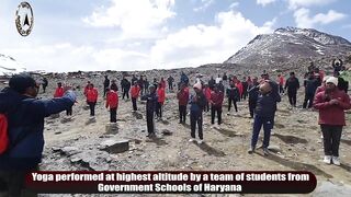 Yoga performed at highest altitude by a team of students from Government Schools of Haryana