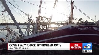 Massive crane set to pick up Fort Myers Beach shrimp boats stranded on dry land