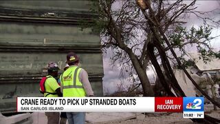 Massive crane set to pick up Fort Myers Beach shrimp boats stranded on dry land