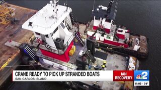 Massive crane set to pick up Fort Myers Beach shrimp boats stranded on dry land