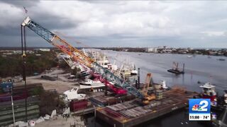 Massive crane set to pick up Fort Myers Beach shrimp boats stranded on dry land