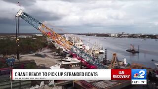 Massive crane set to pick up Fort Myers Beach shrimp boats stranded on dry land