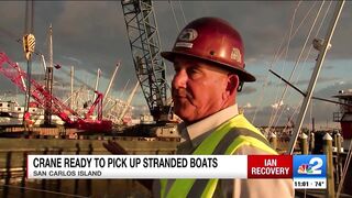 Massive crane set to pick up Fort Myers Beach shrimp boats stranded on dry land