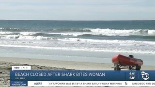 Del Mar beach closed after a woman was bit by a shark