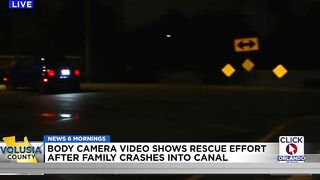 Video shows rescue effort after family crashes into South Daytona Beach canal