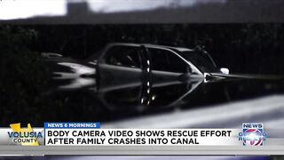 Video shows rescue effort after family crashes into South Daytona Beach canal