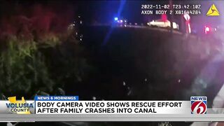 Video shows rescue effort after family crashes into South Daytona Beach canal