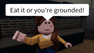 When your mom forces you to eat vegetables???? (Roblox Meme)