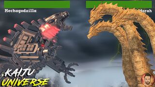 King Ghidorah vs Mechagodzilla Fight With Healthbars - Roblox