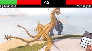 King Ghidorah vs Mechagodzilla Fight With Healthbars - Roblox