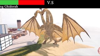 King Ghidorah vs Mechagodzilla Fight With Healthbars - Roblox