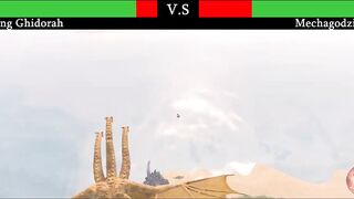 King Ghidorah vs Mechagodzilla Fight With Healthbars - Roblox