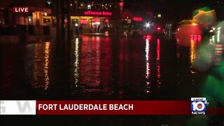 State Road A1A floods at Fort Lauderdale Beach