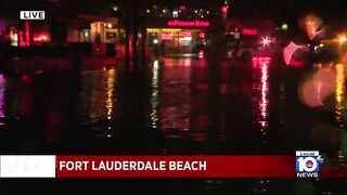 State Road A1A floods at Fort Lauderdale Beach