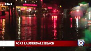 State Road A1A floods at Fort Lauderdale Beach